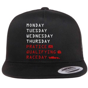 Monday Tuesday Thursday Practice Qualifying Race Day Flat Bill Trucker Hat