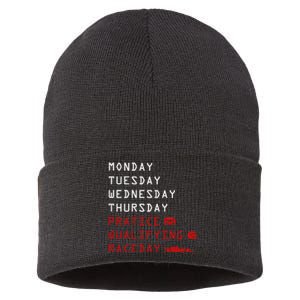 Monday Tuesday Thursday Practice Qualifying Race Day Sustainable Knit Beanie