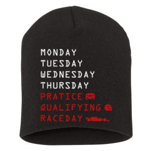 Monday Tuesday Thursday Practice Qualifying Race Day Short Acrylic Beanie