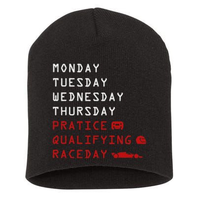 Monday Tuesday Thursday Practice Qualifying Race Day Short Acrylic Beanie