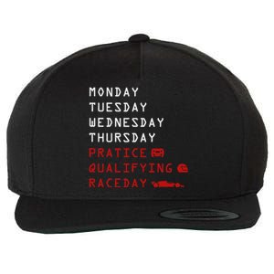 Monday Tuesday Thursday Practice Qualifying Race Day Wool Snapback Cap