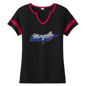 Maryville Tennessee Tn Map Ladies Halftime Notch Neck Tee