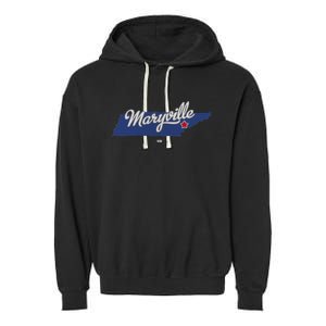 Maryville Tennessee Tn Map Garment-Dyed Fleece Hoodie