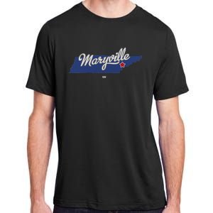 Maryville Tennessee Tn Map Adult ChromaSoft Performance T-Shirt