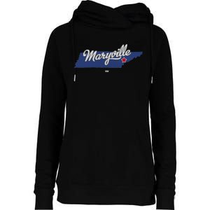 Maryville Tennessee Tn Map Womens Funnel Neck Pullover Hood