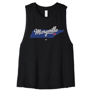 Maryville Tennessee Tn Map Women's Racerback Cropped Tank