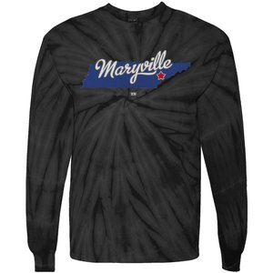 Maryville Tennessee Tn Map Tie-Dye Long Sleeve Shirt