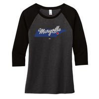 Maryville Tennessee Tn Map Women's Tri-Blend 3/4-Sleeve Raglan Shirt