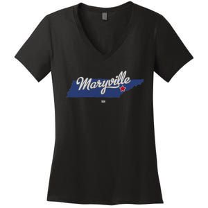 Maryville Tennessee Tn Map Women's V-Neck T-Shirt