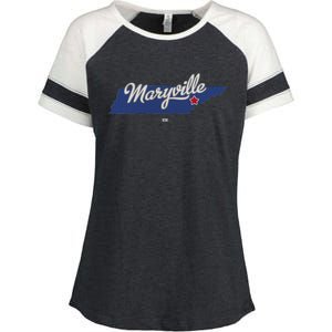 Maryville Tennessee Tn Map Enza Ladies Jersey Colorblock Tee