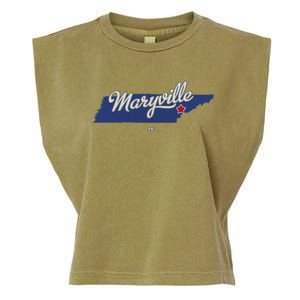 Maryville Tennessee Tn Map Garment-Dyed Women's Muscle Tee