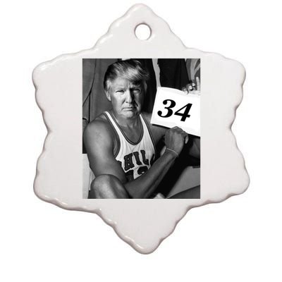 Mike Taddow Trump 340 Not Guilty Ceramic Star Ornament