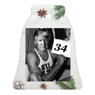 Mike Taddow Trump 340 Not Guilty Ceramic Bell Ornament