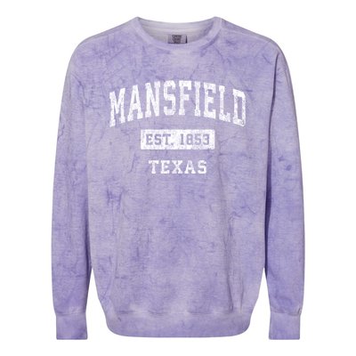 Mansfield Texas Tx Vintage Established Sports Colorblast Crewneck Sweatshirt