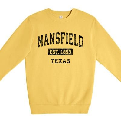 Mansfield Texas Tx Vintage Established Sports Premium Crewneck Sweatshirt