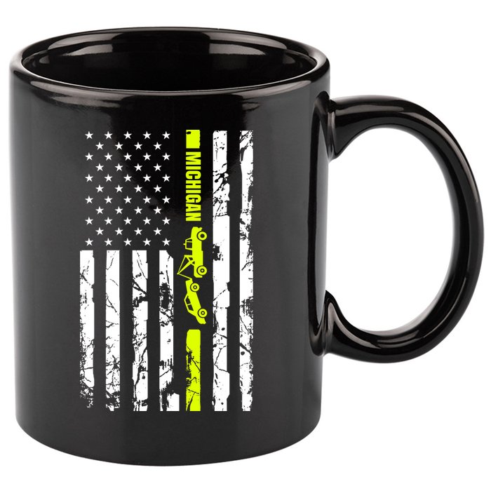 Michigan Tow Truck Driver Flag 11oz C Handle Ceramic Mug