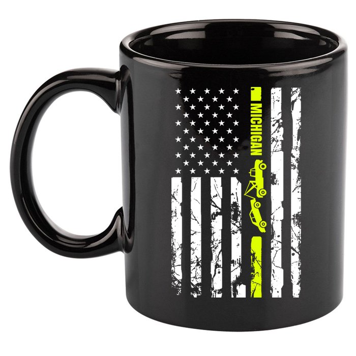 Michigan Tow Truck Driver Flag 11oz C Handle Ceramic Mug