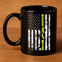 Michigan Tow Truck Driver Flag 11oz C Handle Ceramic Mug