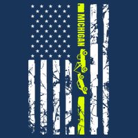 Michigan Tow Truck Driver Flag Button