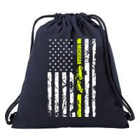 Michigan Tow Truck Driver Flag Drawstring Bag