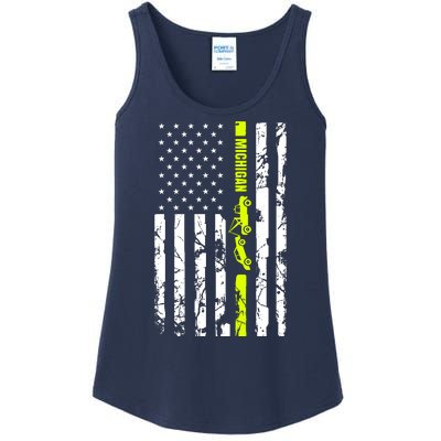 Michigan Tow Truck Driver Flag Ladies Essential Tank