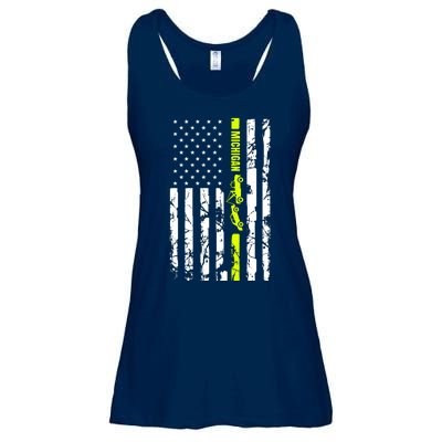 Michigan Tow Truck Driver Flag Ladies Essential Flowy Tank