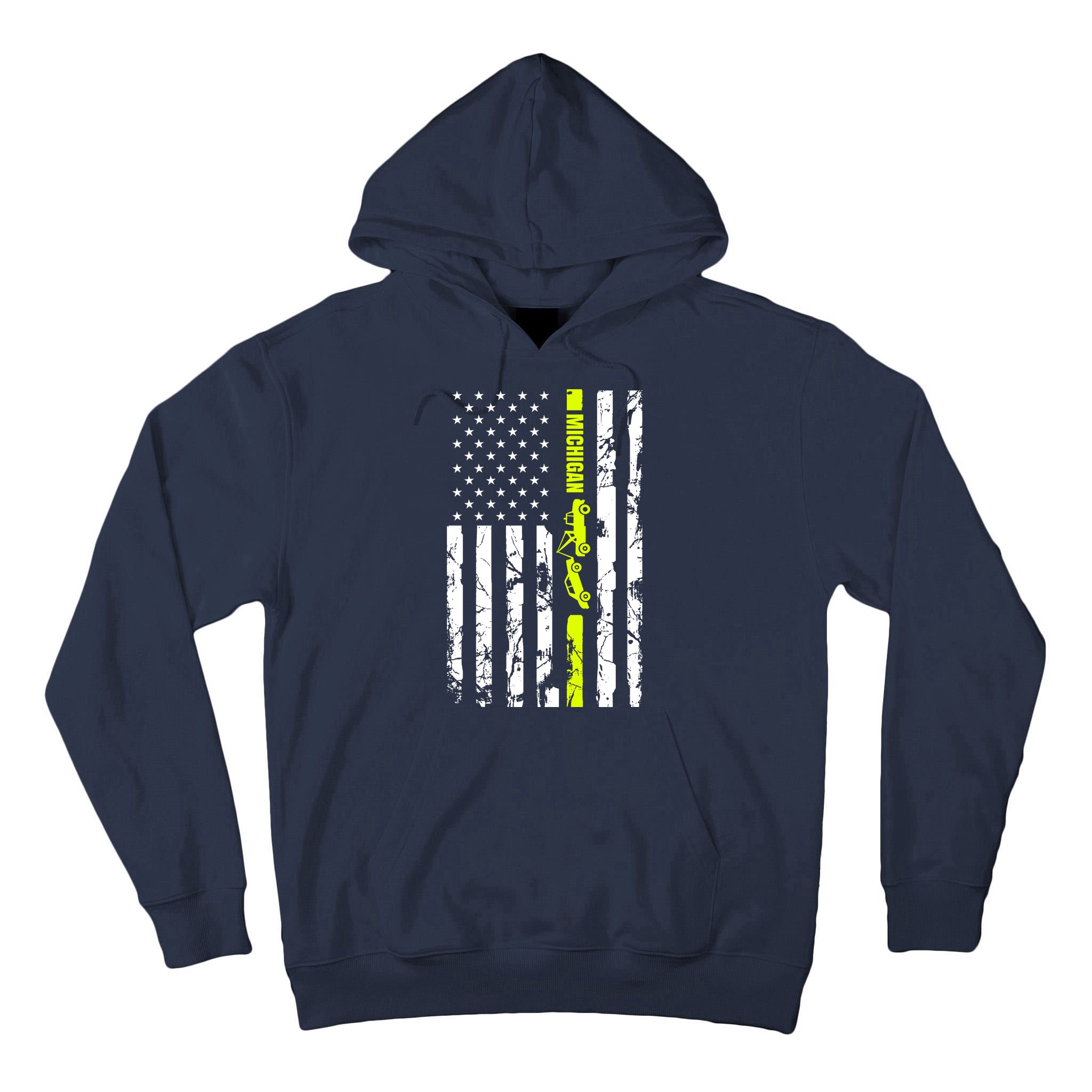 Michigan Tow Truck Driver Flag Tall Hoodie