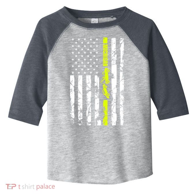 Michigan Tow Truck Driver Flag Toddler Fine Jersey T-Shirt