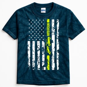 Michigan Tow Truck Driver Flag Kids Tie-Dye T-Shirt