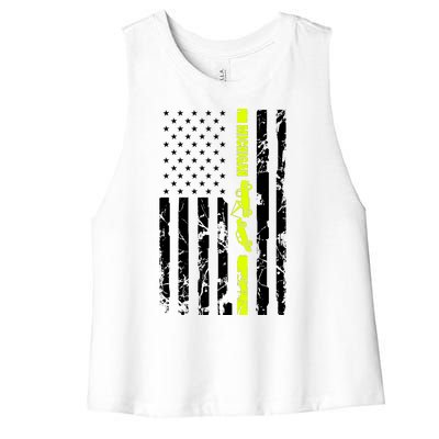 Michigan Tow Truck Driver Flag Women's Racerback Cropped Tank