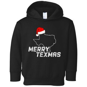 Merry Texmas Texas State Christmas Light Outline Santa Hat Toddler Hoodie