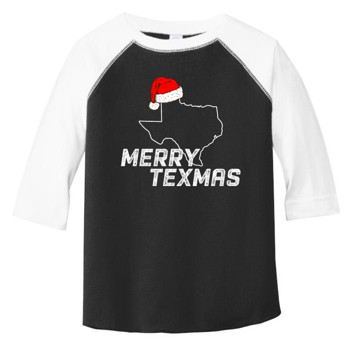 Merry Texmas Texas State Christmas Light Outline Santa Hat Toddler Fine Jersey T-Shirt