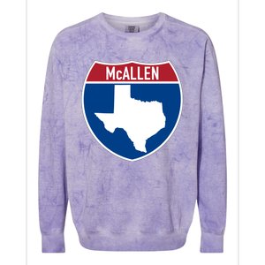 Mcallen Texas Tx Interstate Highway Vacation Souvenir Great Gift Colorblast Crewneck Sweatshirt