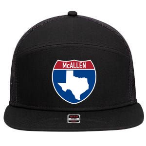 Mcallen Texas Tx Interstate Highway Vacation Souvenir Great Gift 7 Panel Mesh Trucker Snapback Hat