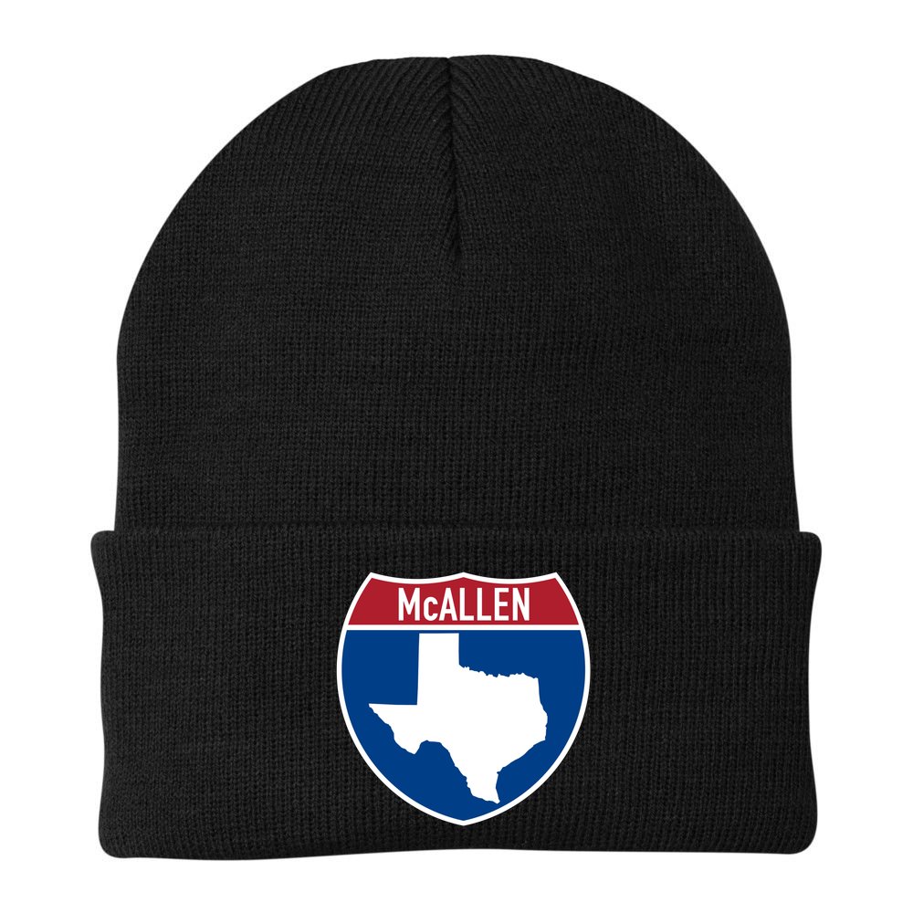 Mcallen Texas Tx Interstate Highway Vacation Souvenir Great Gift Beanie