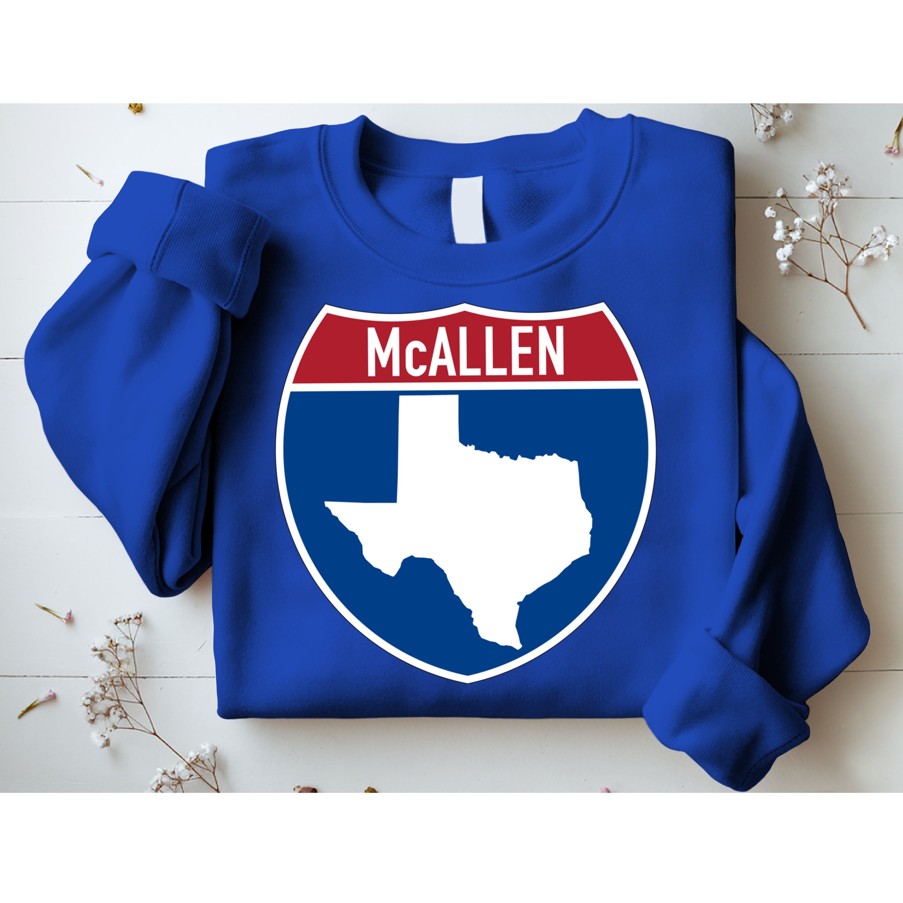 Mcallen Texas Tx Interstate Highway Vacation Souvenir Great Gift Sweatshirt