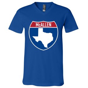 Mcallen Texas Tx Interstate Highway Vacation Souvenir Great Gift V-Neck T-Shirt