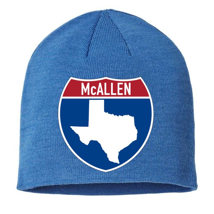 Mcallen Texas Tx Interstate Highway Vacation Souvenir Great Gift Sustainable Beanie