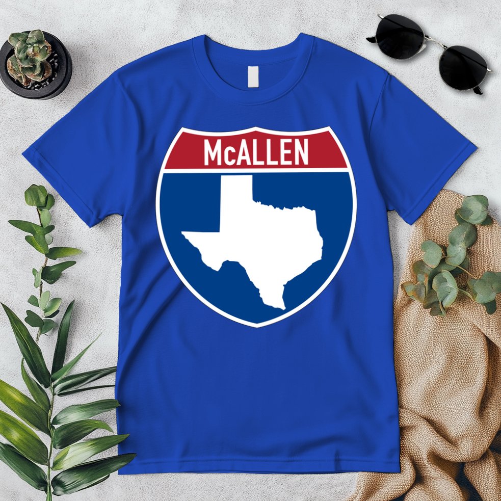 Mcallen Texas Tx Interstate Highway Vacation Souvenir Great Gift Premium T-Shirt