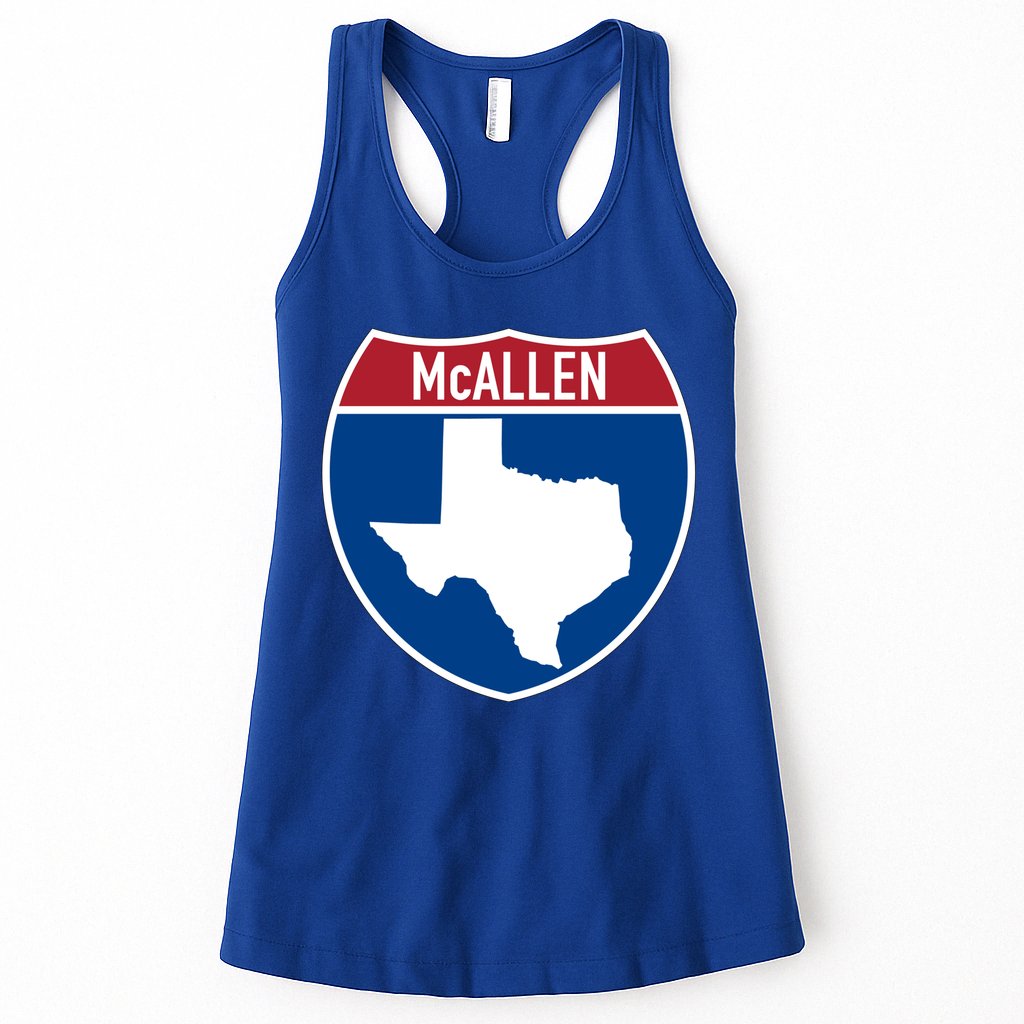Mcallen Texas Tx Interstate Highway Vacation Souvenir Great Gift Womens Tank Top