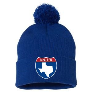 Mcallen Texas Tx Interstate Highway Vacation Souvenir Great Gift Pom Pom 12in Knit Beanie