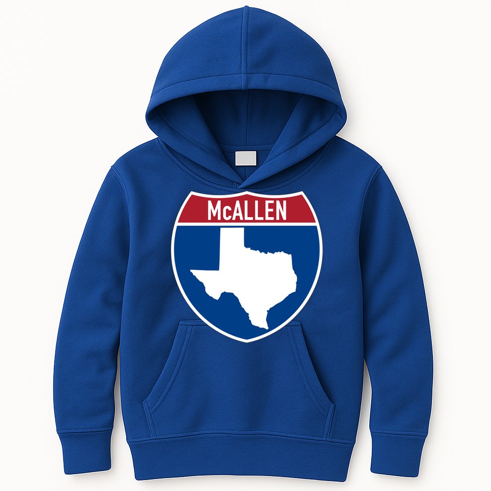 Mcallen Texas Tx Interstate Highway Vacation Souvenir Great Gift Kids Hoodie