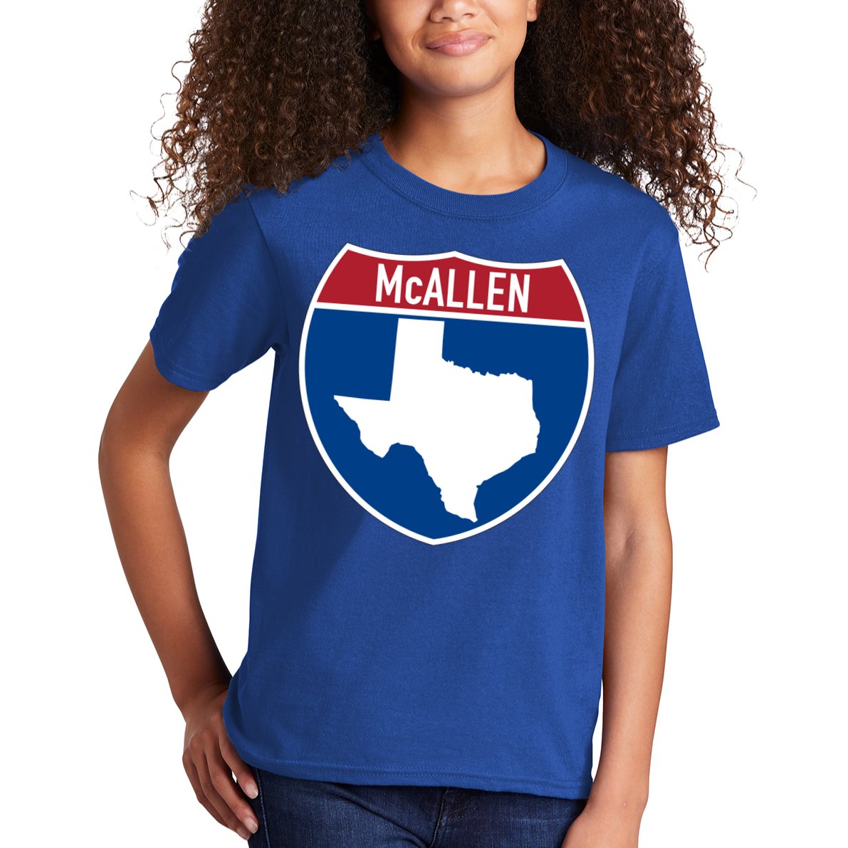 Mcallen Texas Tx Interstate Highway Vacation Souvenir Great Gift Kids T-Shirt