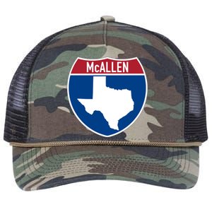 Mcallen Texas Tx Interstate Highway Vacation Souvenir Great Gift Retro Rope Trucker Hat Cap