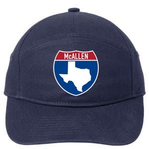 Mcallen Texas Tx Interstate Highway Vacation Souvenir Great Gift 7-Panel Snapback Hat