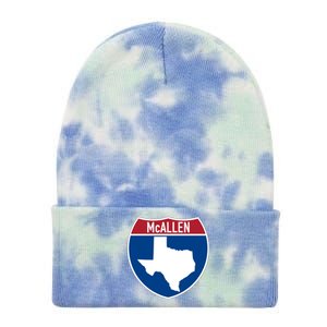 Mcallen Texas Tx Interstate Highway Vacation Souvenir Great Gift Tie Dye 12in Knit Beanie