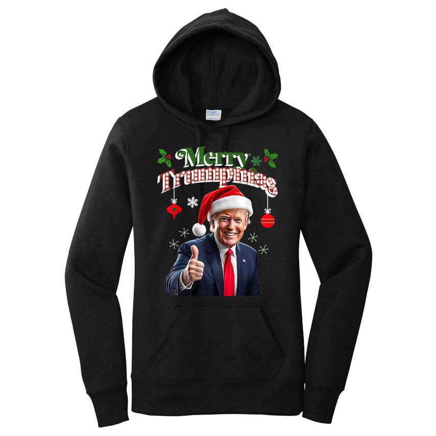 Merry Trumpmas Trump Christmas Santa Funny Ugly Sweater Gag Women's Pullover Hoodie