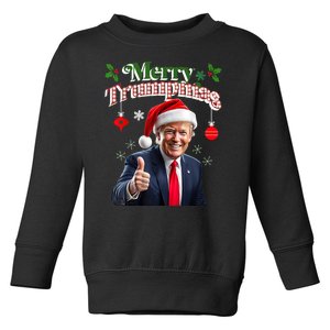 Merry Trumpmas Trump Christmas Santa Funny Ugly Sweater Gag Toddler Sweatshirt