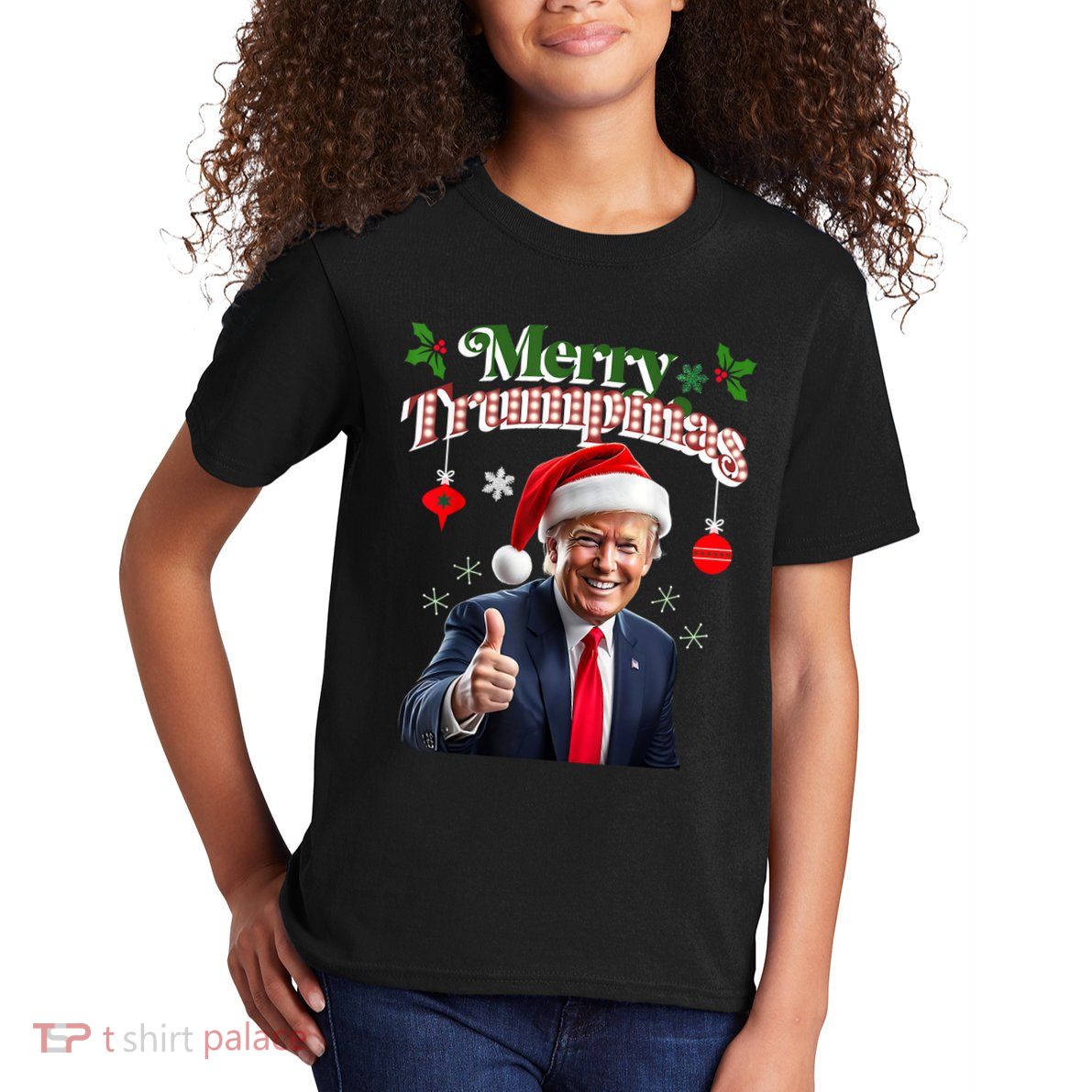 Merry Trumpmas Trump Christmas Santa Funny Ugly Sweater Gag Kids T-Shirt