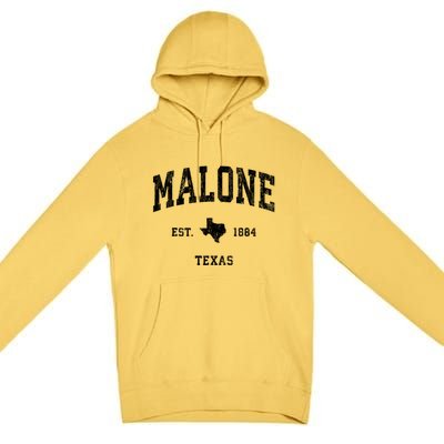 Malone Texas Tx Vintage Athletic Premium Pullover Hoodie